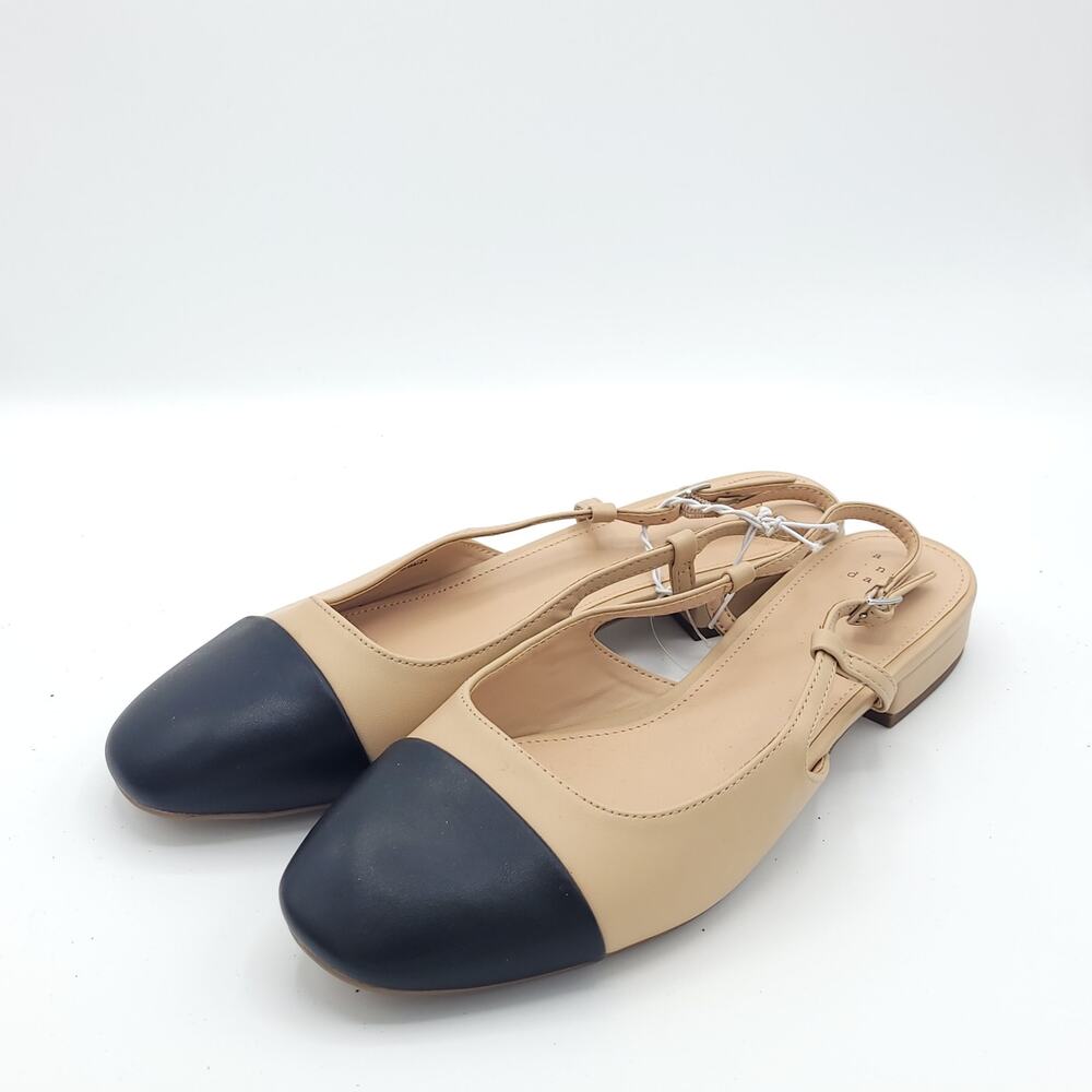A New Day Faux Leather Slingback Casual Ballet Flats Round Toe womens size 8